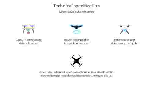 Drone Technical Specification PowerPoint Slide